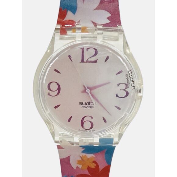 Swatch Watch FLOATING FLOWERS SUJK130 2007 Jelly In Jelly Rare Swiss Made Quartz - Picture 3 of 7